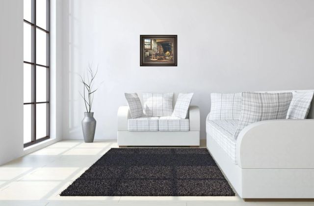 Classy Art His Morning Coffee by John Rossini Framed Print Wall Art-1