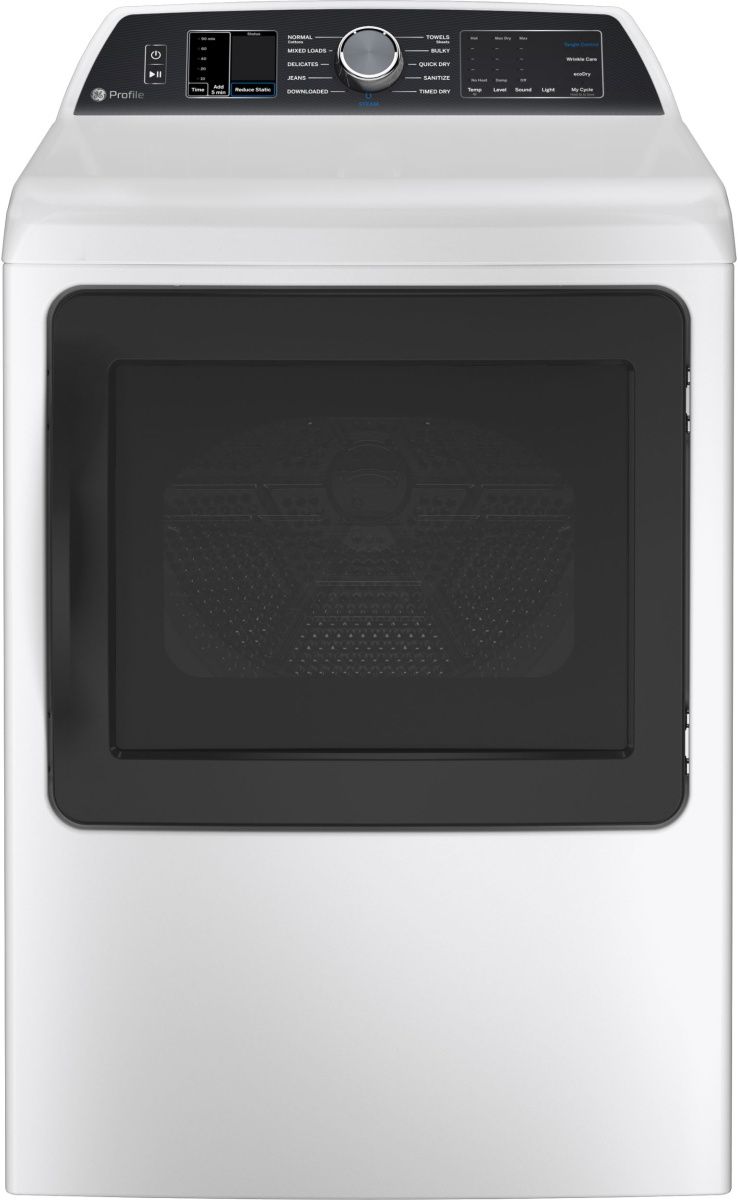 GE Profile™ 7.4 Cu. Ft. White Front Load Electric Dryer