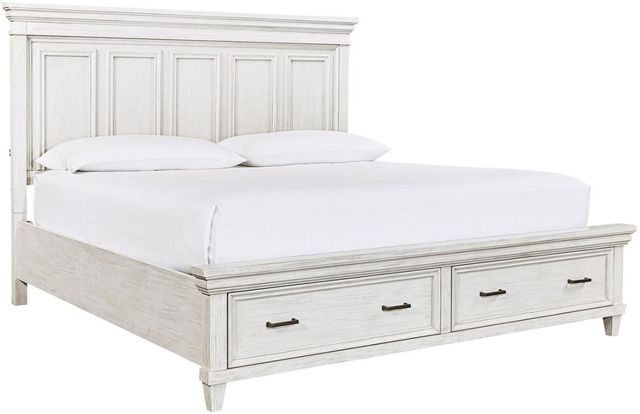 aspenhome® Caraway Aged Ivory King Panel Storage Bed-0