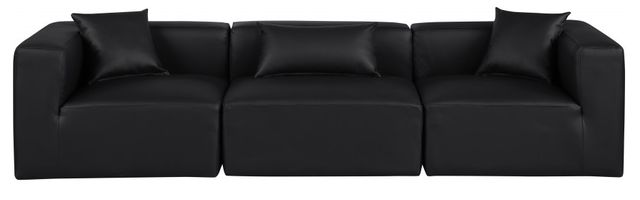 Meridian Furniture Cube 3-Piece Black Vegan Leather Modular Sofa-1