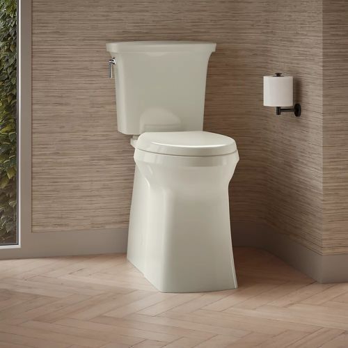 KOHLER® Corbelle® Biscuit Tall Elongated Toilet Bowl with Skirted Trapway-2