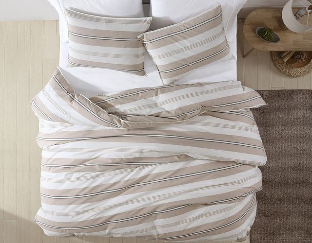 Hallmart Collectibles Oliver 3-Piece Neutral Stripe King Comforter Set-1