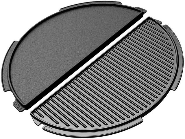 Big Green Egg® Dual-Sided Cast Iron Half Moon Plancha Griddle-0