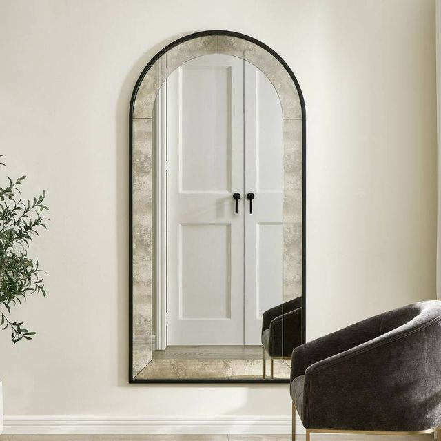 Uttermost® Marlowe Black Full Length Arch Mirror-1