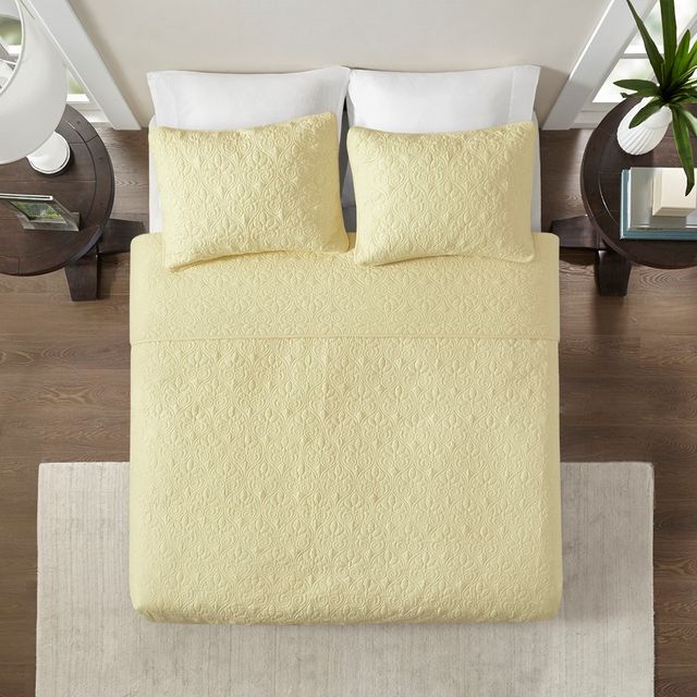 Olliix by Madison Park Yellow Full/Queen Quebec Reversible Coverlet Set-3