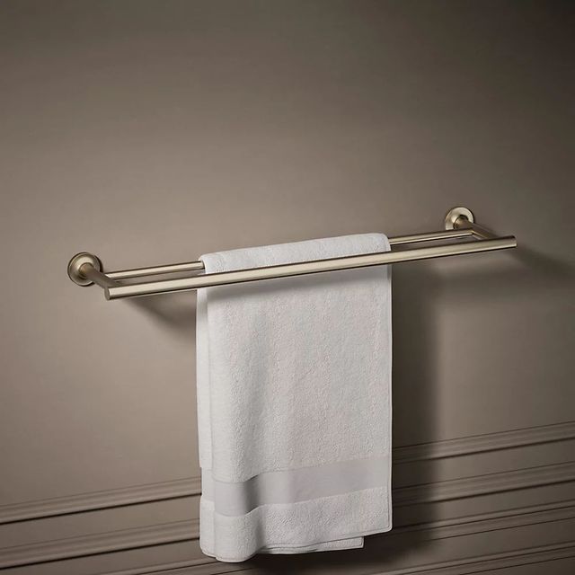 KOHLER® Purist® Vibrant Brushed Bronze 24" Double Towel Bar-1