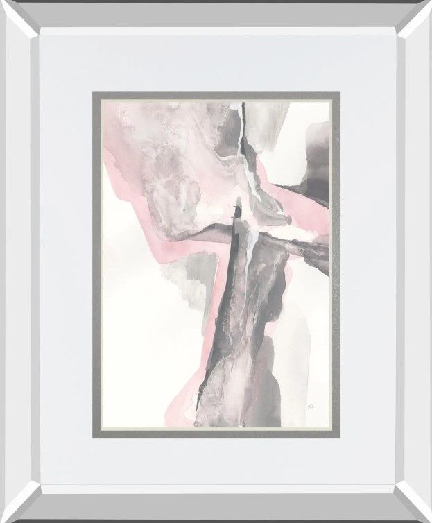 Classy Art Blushing Grey II By Chris Paschke Mirror Framed Wall Art-1