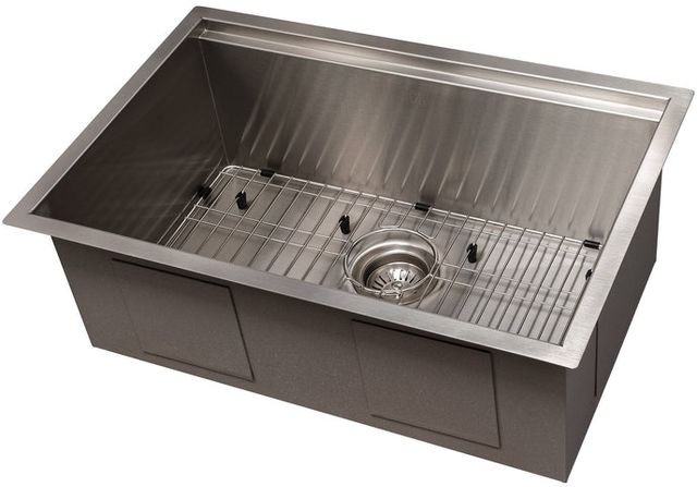 ZLINE Garmisch 27" Stainless Steel Undermount Single Bowl Kitchen Sink with Bottom Grid and Accessories-3
