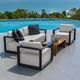 Uttermost® Remsen Java Black/Oyster White Fabric/Metal Outdoor Sofa-3