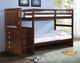 Donco Kids Mission Cappuccino Youth Twin/Twin Stairway Bunkbed-1