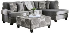 Furniture of America® Bonaventura 2-Piece Gray Right-Arm Facing Sofa Sectional and Chaise