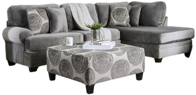 Furniture of America® Bonaventura 2-Piece Gray Right-Arm Facing Sectional and Chaise-0