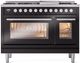Ilve® Professional Plus II 48" Glossy Black Pro Style Dual Fuel Range-0