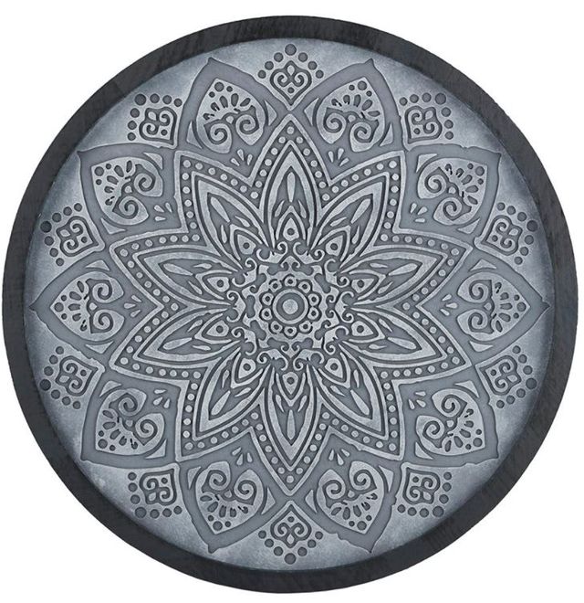 Olliix by Madison Park Grey Medallion Grey Carved Wall Panel-0