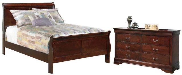 Signature Design by Ashley® Alisdair 2-Piece Dark Brown Full Sleigh Bed Set-0