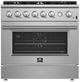 FORNO® Marco Series Alta Qualita 36" Stainless Steel Pro Style Gas Range-0