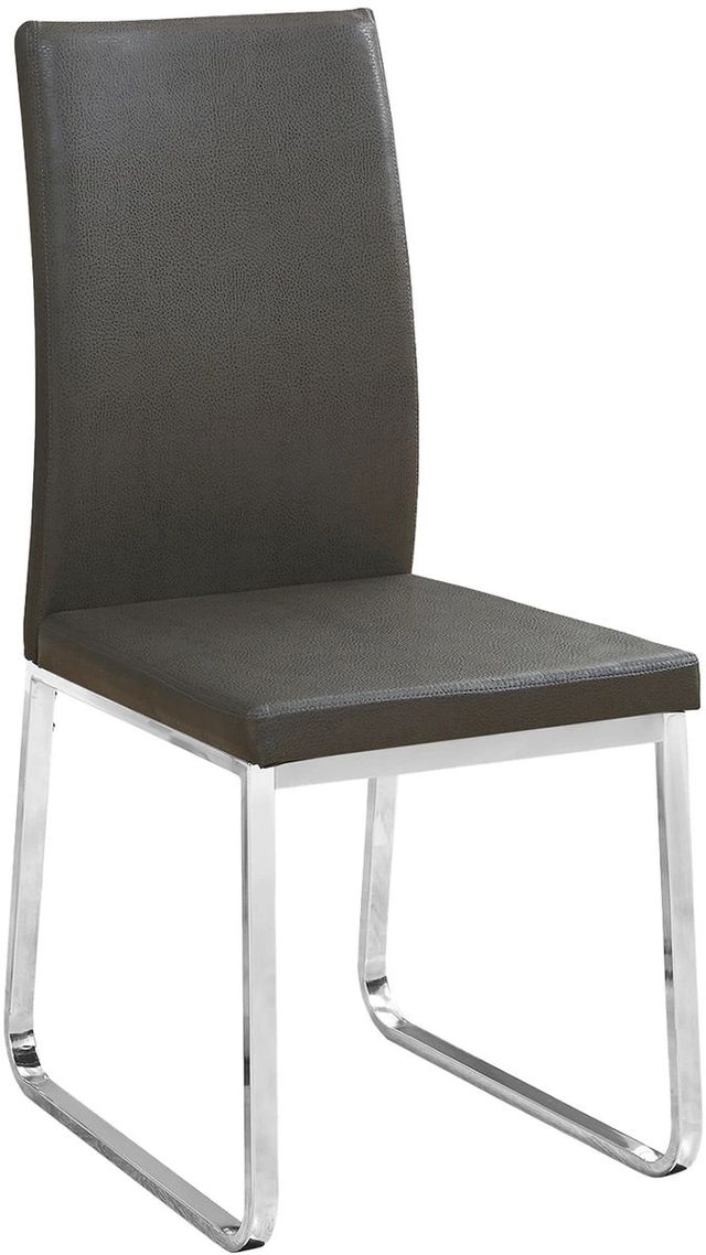 Monarch Specialties Inc. 2-Piece Chrome/Grey Side Chair Set with Metal Bases-0
