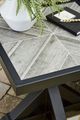 Signature Design by Ashley® Beachcroft Light Gray Aluminum/Resin Outdoor End Table with Black Base-3