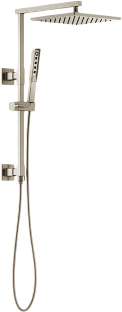 Brizo Essential™ Brilliance® Brushed Nickel Linear Square Single-Function Raincan Shower Head-2