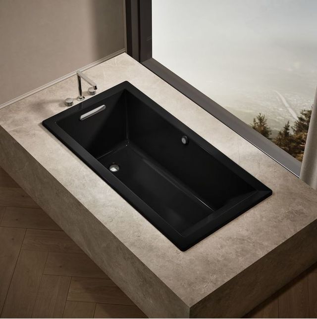 KOHLER® Underscore® Black 60" x 30" Drop-In/Undermount Bath with Bask® Heated Surface-1