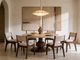 International Furniture Direct Lumiere Gray Dining Table with Brown Base-1