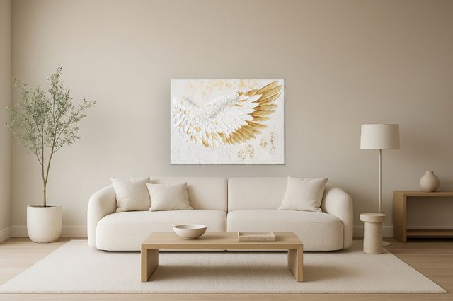 Classy Living Timeless Gilded Ascension Textured Wing Wall Art-1