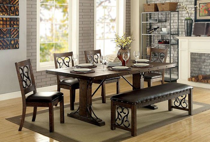 Furniture of America Paulina Espresso Bench - Thumbnail 3