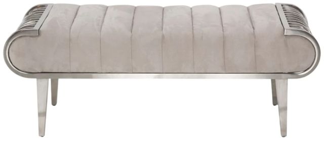 Michael Amini® Roxbury Park Gray/Stainless Steel Bench-1