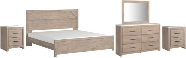 Signature Design by Ashley® Senniberg 5-Piece Light Brown/White Full Youth Panel Bed Set-0
