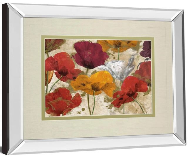 Classy Art Happy Flowers by Katrina Craven Mirror Framed Wall Art-1