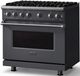 Viking® 5 Series 36" Cast Black Pro Style Gas (NG) Range with Polished Chrome Trim-2