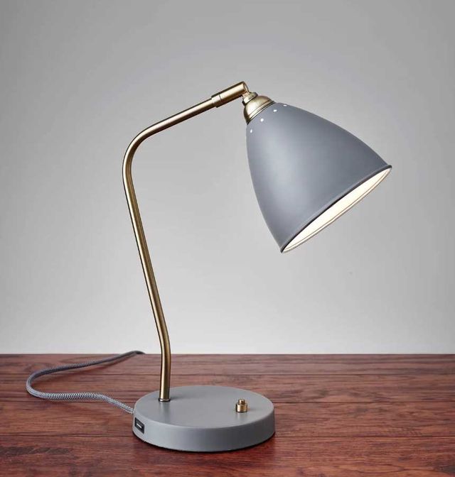 Adesso® Chelsea Grey Desk Lamp-1