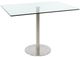 Furnishings' Mate Customizable Aris Glass Top Dining Table with Brushed Stainless Steel Base-0