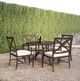 Sunset West La Jolla Espresso Aluminum Outdoor Dining Arm Chair with Canvas Flax Cushion-3