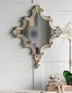 A & B Home Distressed White Artistic Diamond Mirror-5