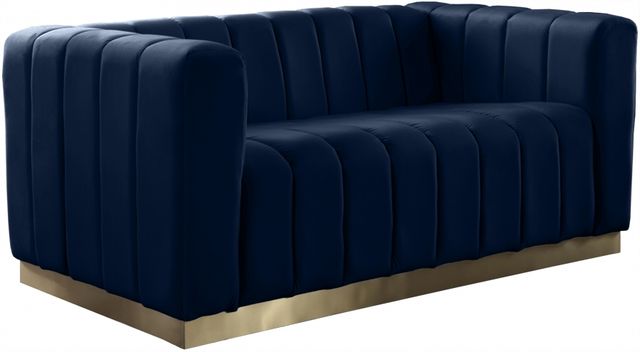Meridian Furniture Marlon Navy Velvet Loveseat-0
