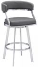 Armen Living Saturn Brushed Stainless Steel/Gray Counter Stool-0