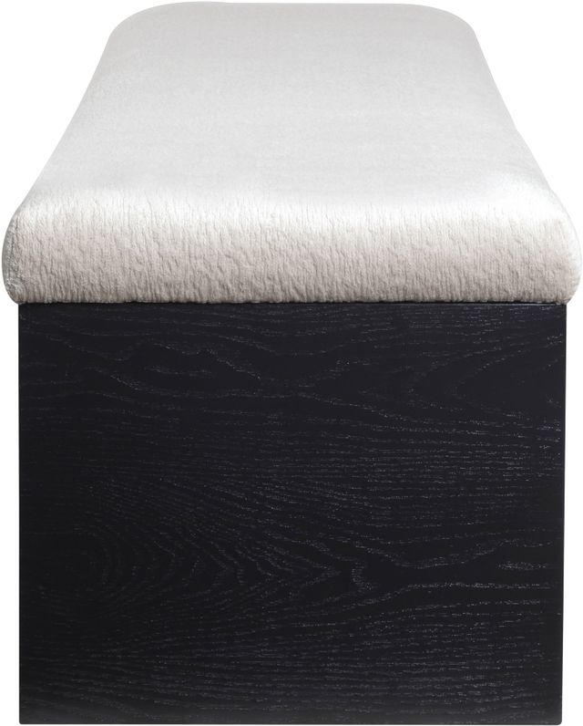 Meridian Furniture Lawson Beige/Black Velour Fur Fabric Bench-2