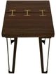 International Furniture Direct Walnut Reddish Brown Chairside Table with Black Base-3