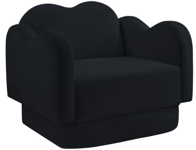 Meridian Furniture Bloom Black Velvet Upholstered Accent Chair-0