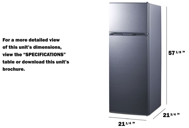 Summit® 22" 7.4 Cu. Ft. Stainless Look Top Freezer Refrigerator-2