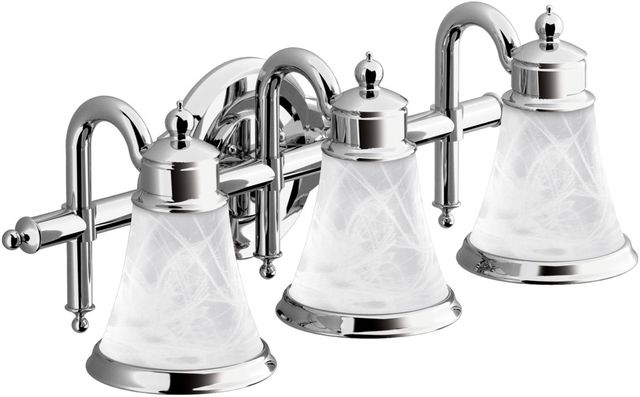 Moen® Waterhill® Chrome Three Globe Bath Light-0
