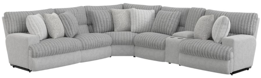 Catnapper® Abraxas 6-Piece Moonstruck 41" Curved Manual Reclining Sectional