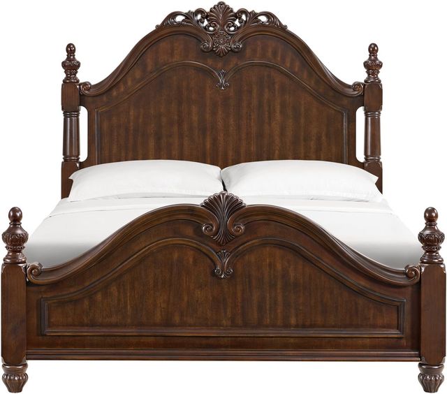 Elements International Northridge Cherry Queen Panel Bed-1