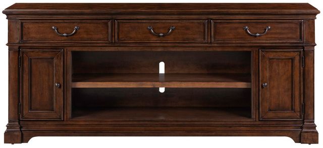 Liberty Furniture Arden Road Satin Cherry 84" Fireplace TV Console-2
