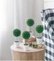 A & B Home 4-Piece Green Faux Topiaries with Cream Pot Set-5