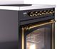 Ilve® Nostalgie II Noblesse 30'' Glossy Black Pro Style Induction Range with Brass Trim-4