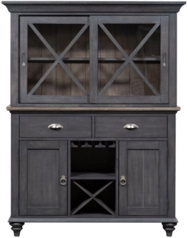 Liberty Furniture Ocean Isle Slate/Weathered Pine Hutch and Buffet-1
