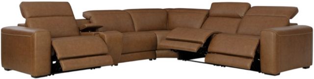 Signature Design by Ashley® Magic Man 6-Piece Caramel Power Reclining Sectional with Console-1