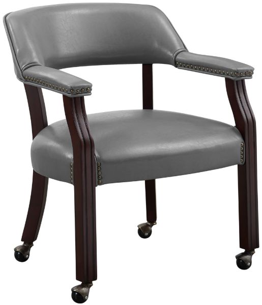 Steve Silver Co. Tournament 6-Piece Gray/Medium Cherry Dining Game Table Set-3
